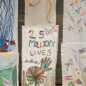 25 Million Stitches Mingei Panels Hanging 4