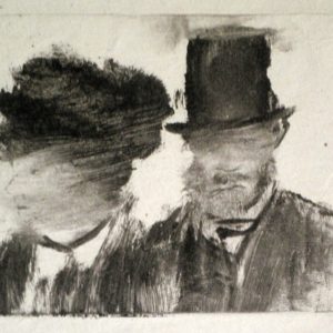 Degas, Heads Of A Man And Woman, Ca 1877 78, Monotype (first Impression)