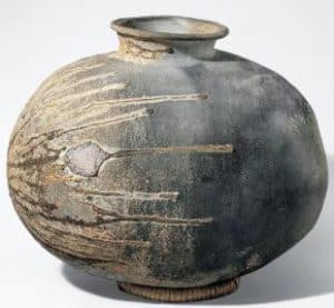 Recumbent bottle (yokobe) from Japan, late 6th century.