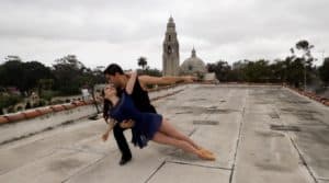 San Diego Ballet dancers performing on The San Diego Museum of Art roof in Balboa Park