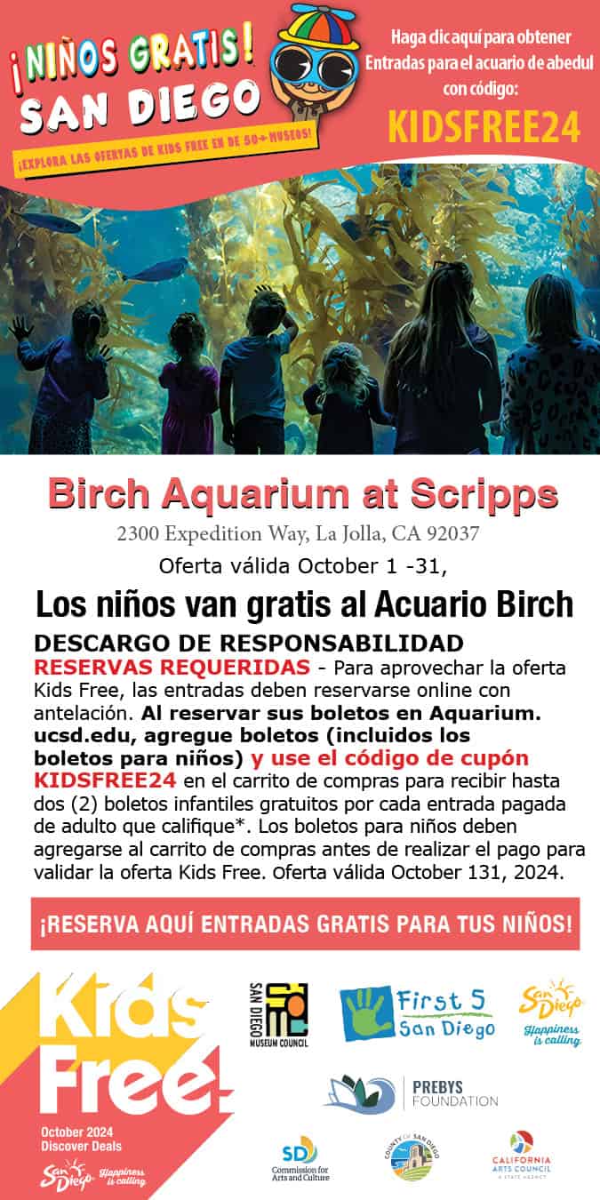 Birch Aquarium Kids Free Coupon - San Diego Museum Council