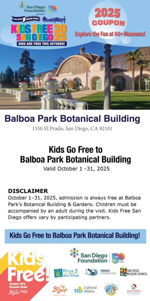 Balboa Park Botanical Bdg Kids Free 2025 Coupon