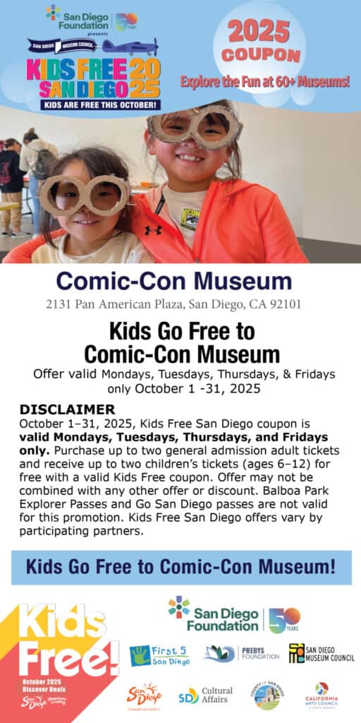 Comic Con Museum Kids Free 2025 Coupon