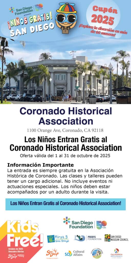 Coronado Historical Association Spanish Kids Free 2025 Coupon