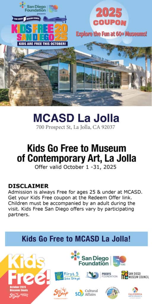 MCASD La Jolla Kids Free 2025 Coupon
