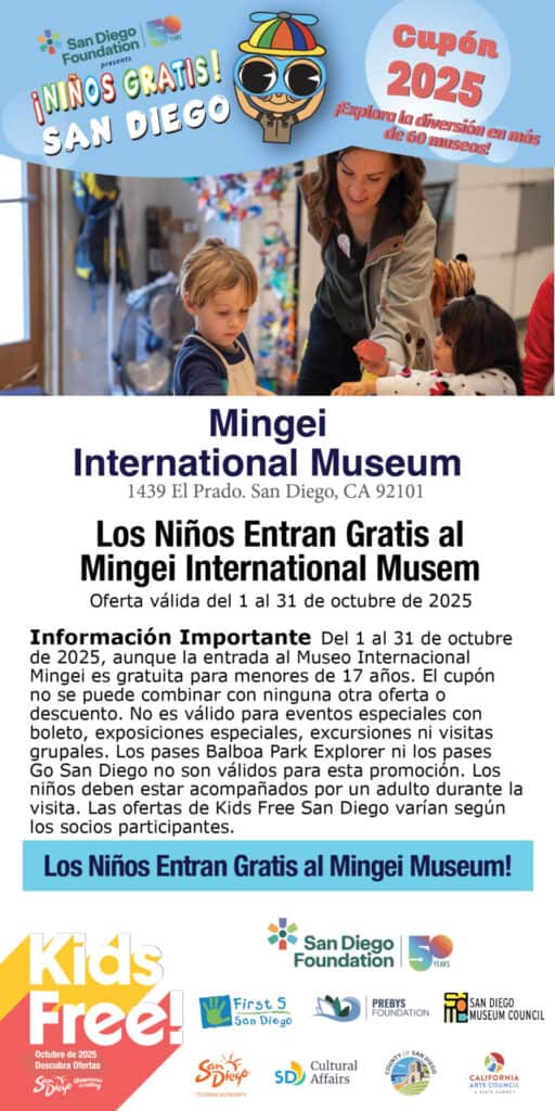 Mingei Museum Spanish Kids Free 2025 Coupon