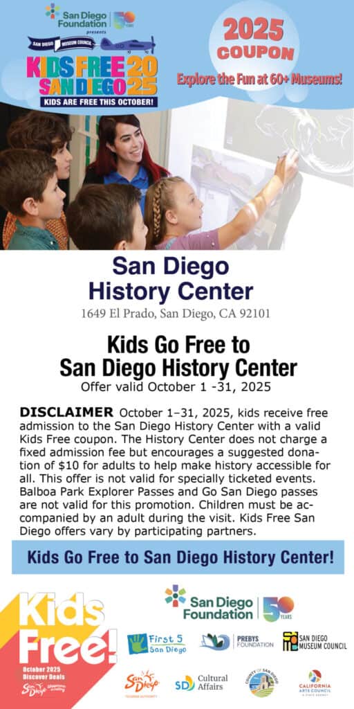 SD History Center Kids Free 2025 Coupon