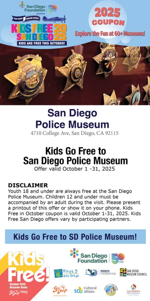 SD Police Museum Kids Free 2025 Coupon