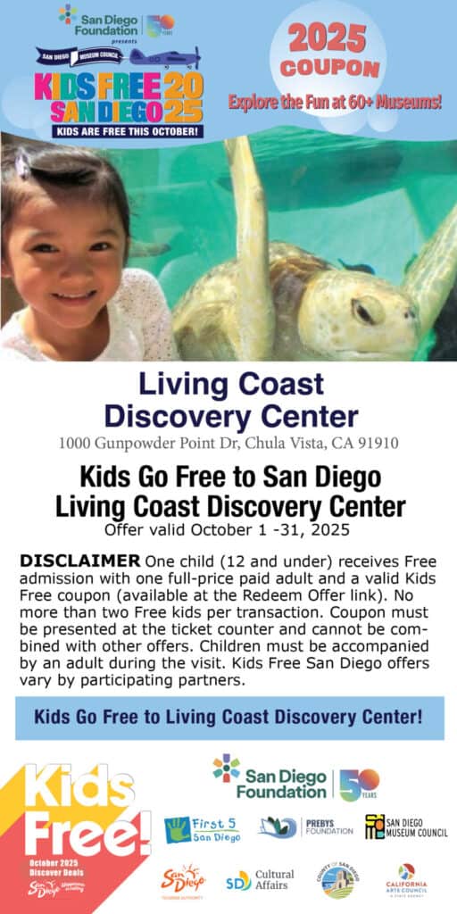 Living Coast Discovery Center Kids Free 2025 Coupon