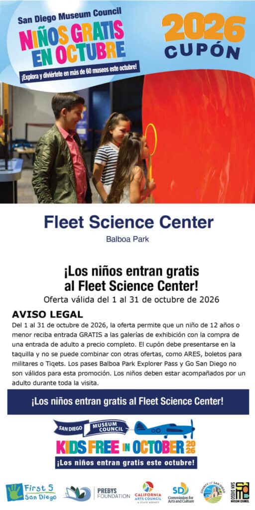 Fleet Science Center Spanish Kids Free 2026