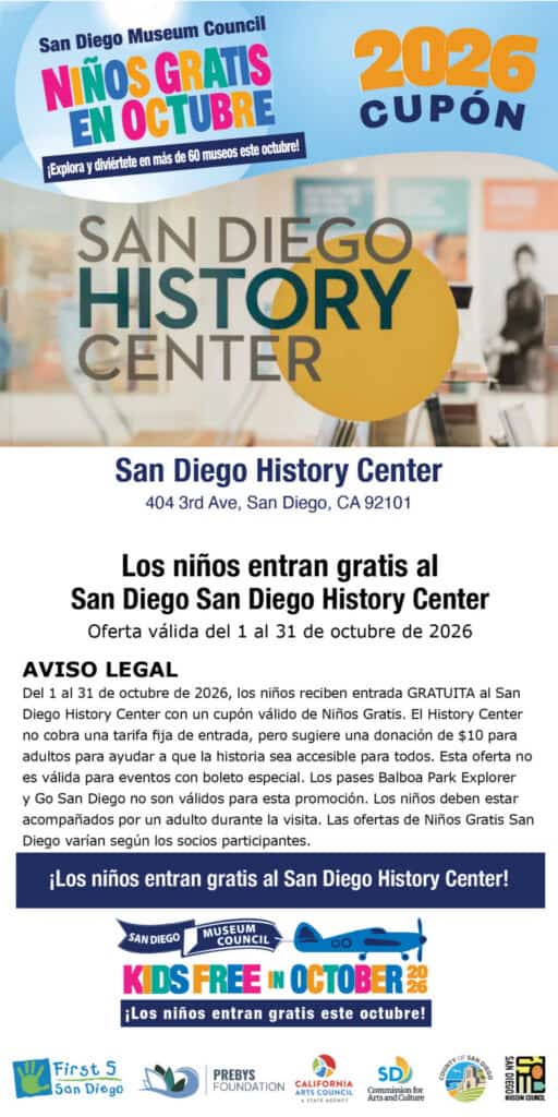 History Center Spanish Kids Free Coupon 2026