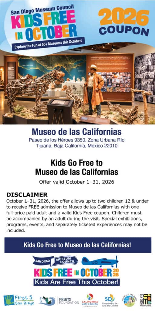 Museo De Las Californias Kids Free Coupon 2026