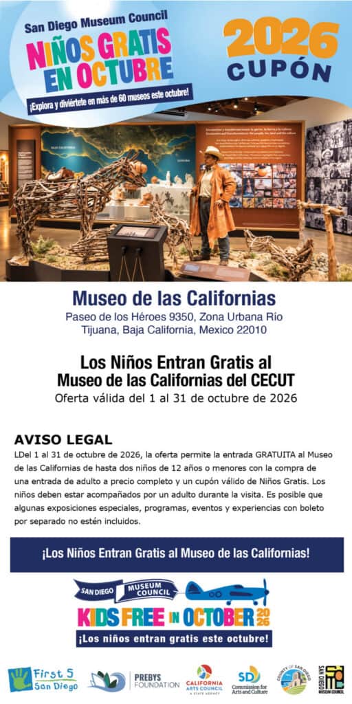 Museo De Las Californias Spanish Kids Free Coupon 2026