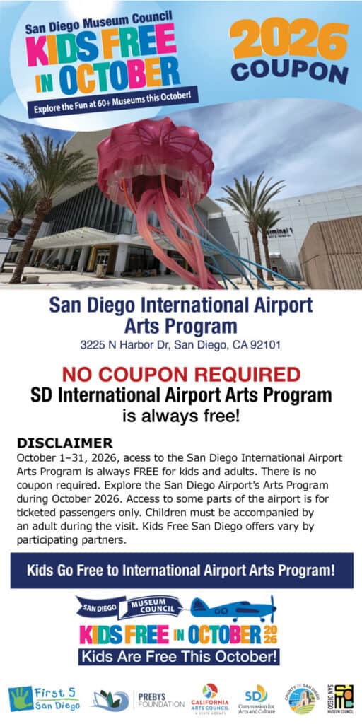 Sd Airport Arts Program Kids Free Coupon 2026