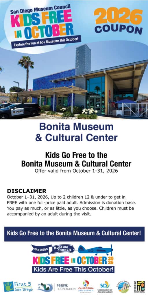 San Diego Bonita Museum English Kids Free 2026 Coupon (1)