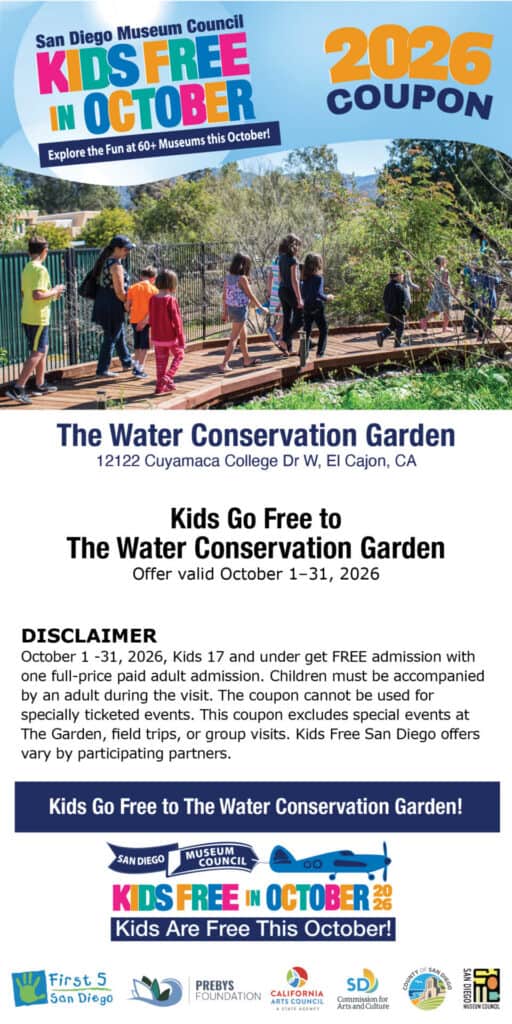 Water Conservation Garden Kids Free Coupon 2026